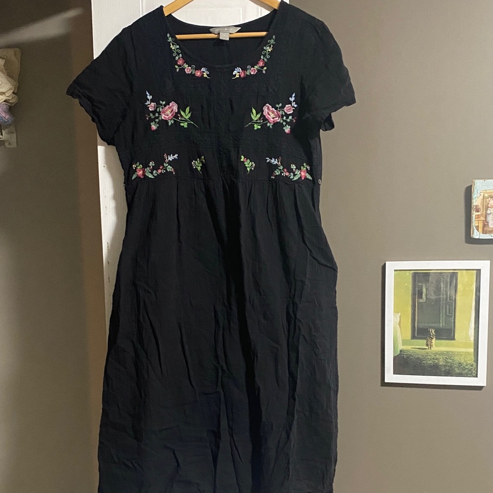 April Cornell Black Floral Dress